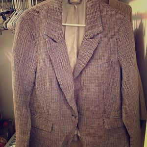 Free People Large Blazer Black, White, Red, Brown